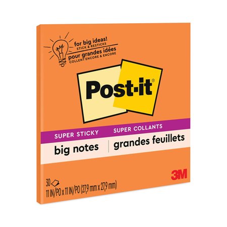 POST-IT Big Notes, 11 x 11, Orange, 30 Sheets BN11O